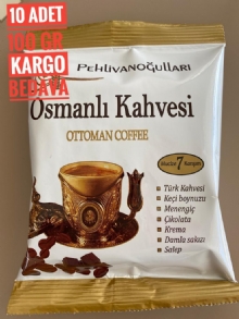 OSMANLI KAHVESİ 100 GR  10 ADET KUTU FİYATI KAPIDA ÖDEME İMKANI ÜCRETSİZ KARGO